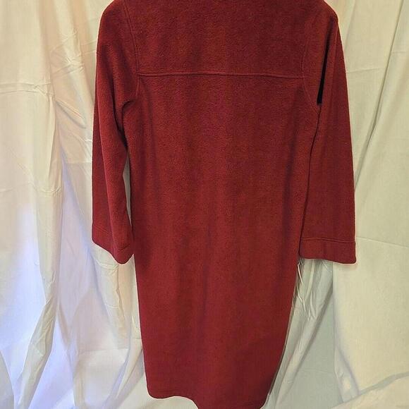 LL Bean Women’s Winter‎ Fleece Robe Grandma Country warm Zip Front Red Size M - Picture 4 of 10